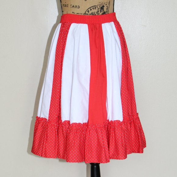 Vtg Partners Please Malco Modes Red White Square Dance Set Skirt Blouse M/L - Picture 4 of 10